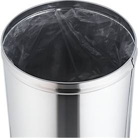 Standaschenbecher, für den Innenbereich, mit Feuerschutzdeckel, rund, Ø 310 x H 640 mm, Edelstahl