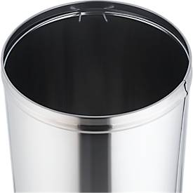 Standaschenbecher, für den Innenbereich, mit Feuerschutzdeckel, rund, Ø 310 x H 640 mm, Edelstahl