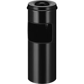 Standaschenbecher Vepa Bins VB 150195, rund, Volumen 30 l, mit Papierkorb & Löscher, Ø 243 x H 642 mm, Metall, schwarz