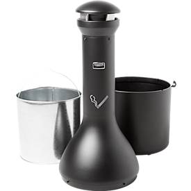 Standascher INFINITY™, 360-Grad-Entsorgungsbereich, mit Ausdrückplatte, 330 x 990 mm, Edelstahl, schwarz