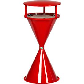 Standascher mit Dach und Bodenronde, Kunststoff, rot