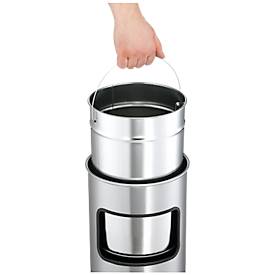 Standascher mit Flammlöschkopf, silbermetallic