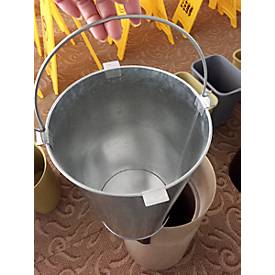 Standascher mit Inneneimer, 20 l, rund, H 580 x Ø 270 mm, Edelstahl & PP, beige