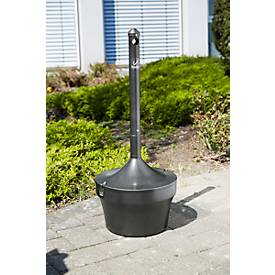 Standascher Rubbermaid Aladdin, 16 l, flammverlöschend, verzinkter Inneneimer, leichte Entsorgung, Ø 410 x H 984 mm, Stahlblech, schwarz