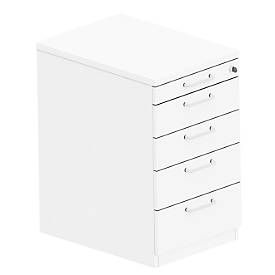 Standcontainer BEXXSTAR, 4 Schübe, Utensilienauszug, B 430 x T 600 x H 740 mm, weiß