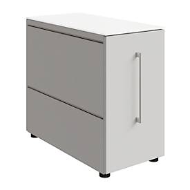 Standcontainer SOLUS PLAY, mit Utensilienauszug, Schublade, Ansatz links, Tiefe 400 mm, weiß