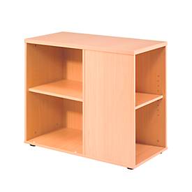 Standcontainer TARA, 1 Utensilienauszug & 3 Schübe oder mit 1 HR-Auszug, B 400 x T 800 x H 720 mm, Buche-Dekor