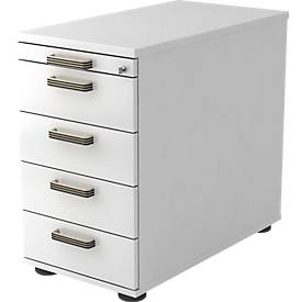 Standcontainer TOPAS LINE, 4 Schübe, 1 Utensilienauszug, abschließbar, weiß/weiß