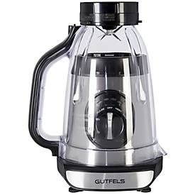 Standmixer Gutfels MU 8401 SWI, Leistung 240 W, Volumen 1,5 l, 2 Funktionsstufen, Edelstahlmesser, Füllstandanzeige, Akkubetrieb, silber-schwarz