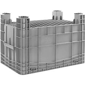 Stapel- und Transportgroßbehälter 285 L, H 1040 x B 640 x H 670 mm, Lebensmittelecht, von -40°C bis +60°C, 4 Standfüße