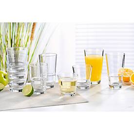 Stapelbares Glas-Set, 6er Set, gehärtetes Glas, zeitloses Design – platzsparend, robust für jeden Einsatz