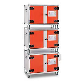 Stapelfüße für CEMO Akku Ladeschrank Basic/Premium/Premium Plus & Akku Lagerschrank, ermöglicht platzsparende Stapelung der Schränke, 4 Stück, silber