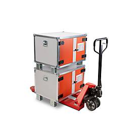 Stapelfüße für CEMO Akku Ladeschrank Basic/Premium/Premium Plus & Akku Lagerschrank, ermöglicht platzsparende Stapelung der Schränke, 4 Stück, silber