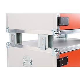 Stapelfüße für CEMO Akku Ladeschrank Basic/Premium/Premium Plus & Akku Lagerschrank, ermöglicht platzsparende Stapelung der Schränke, 4 Stück, silber