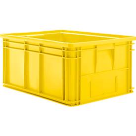 Stapelkasten Serie 14/6-1, aus PP, mit Griffmulde, Inhalt 71 L, gelb