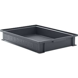 Stapelkasten Serie 14/6-2F, aus PP, ESD-leitfähig, Inhalt 8 L, schwarz
