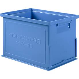 Stapelkasten Serie 14/6-3 S, aus Polypropylen, mit Griffmulde, Inhalt 9,3 L, blau