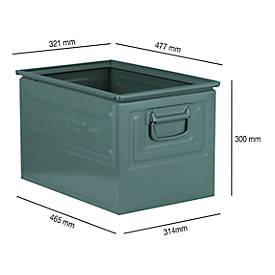 Stapelkasten Serie 14/6-2Z, aus Stahl, Inhalt 38,4 L, ideal f. schwere Güter