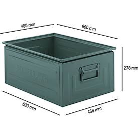 Stapelkasten Serie ST 14/6-1, aus Stahl, Inhalt 79 L, ideal f. schwere Güter