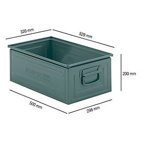 Stapelkasten Serie ST14/6-A, aus Stahl, Inhalt 27,7 L, ideal f. schwere Güter