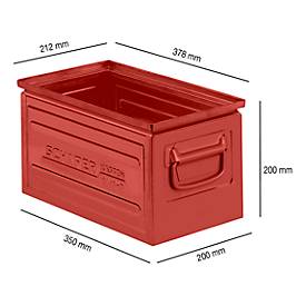 Stapelkasten Serie ST14/6-B, aus Stahl, Inhalt 12,8 L, ideal f. schwere Güter