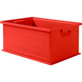 Stapelkasten SSI Schäfer 14/6-2, Volumen 21 l, bis 30 kg, mit Griffmulde, L 465 x B 314 x H 198 mm, Polypropylen, rot
