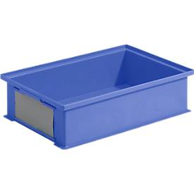 Stapelkasten SSI Schäfer 14/6-2H, Volumen 12 l, bis 20 kg, mit Griffmulde, L 465 x B 314 x H 120 mm, Polypropylen, blau