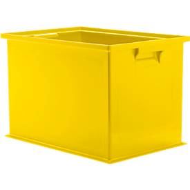 Stapelkasten SSI Schäfer 14/6-2Z, Volumen 33 l, bis 30 kg, mit Griffmulde, L 465 x B 314 x H 298 mm, Polypropylen, gelb