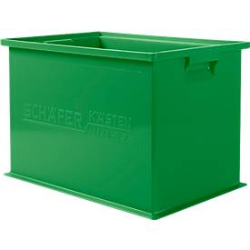 Stapelkasten SSI Schäfer 14/6-2Z, Volumen 33 l, bis 30 kg, mit Griffmulde, L 465 x B 314 x H 298 mm, Polypropylen, grün