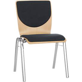 Stapelstuhl 7450, Formsitz, Lordosenstütze, Rückenpolster, ohne Armlehnen, Bezugsstoff Point/Trevira CS, schwarz
