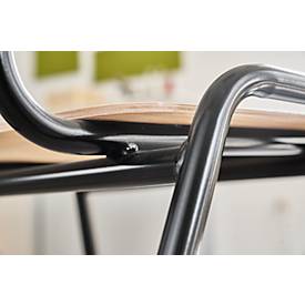 Stapelstuhl Ceha® CS 3, stapelbar bis 15 Stück, ohne Armlehnen, Sperrholz & Stahlrohr pulverbeschichtet, B 385 x T 390 x H 490 mm, Buche/schwarz