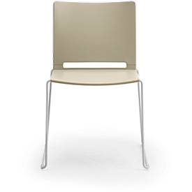 Stapelstuhl ILike, inkl. Kunststoffgleiter, Gestell alugrau lackiert, sand, 4 Stück