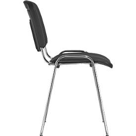 Stapelstuhl ISO Basic, Kunstleder, desinfektionsmittelbeständig, Gestell verchromt