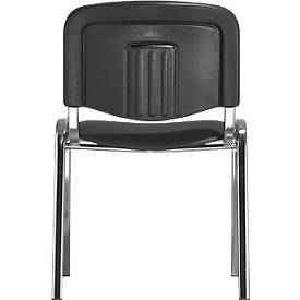 Stapelstuhl ISO Basic, Kunstleder, desinfektionsmittelbeständig, Gestell verchromt