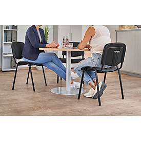 Stapelstuhl ISO Basic, ohne Armlehnen, 4-Fußgestell, Stoffbezug, stapelbar bis 12 Stück, B 545 x T 560 x H 820 mm, Bezug anthrazit, Gestell schwarz