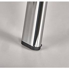 Stapelstuhl ISO Basic, ohne Armlehnen, 4-Fußgestell, Stoffbezug, stapelbar bis 12 Stück, B 545 x T 560 x H 820 mm, Bezug hellgrau, Gestell alusilber
