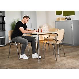 Stapelstuhl ISO Wood, stapelbar bis zu 12 Stück, Buche