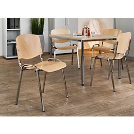 Stapelstuhl ISO Wood, stapelbar bis zu 12 Stück, Buche