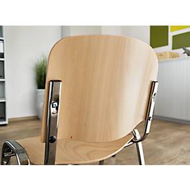 Stapelstuhl ISO Wood, stapelbar bis zu 12 Stück, Buche