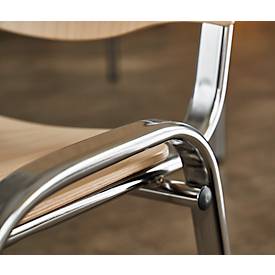 Stapelstuhl ISO Wood, stapelbar bis zu 12 Stück, schwarz