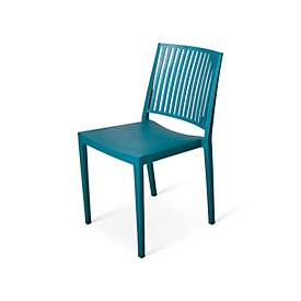 Stapelstuhl, stapelbar bis 4 Stück, UV- & wasserbeständig, Sitzhöhe 460 mm, L 560 x B 460 x H 820 mm, Polypropylen, petrol, 4 Stück