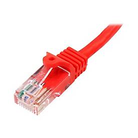 StarTech.com 0,5m Cat5e Ethernet Netzwerkkabel Snagless mit RJ45 - Cat 5e UTP Kabel - Rot - Patch-Kabel - RJ-45 (M)