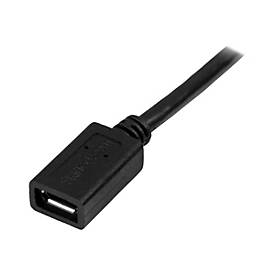 StarTech.com 0,5m Micro USB Verlängerungskabel - Stecker/Buchse - Micro USB Stecker zu Micro USB Buchse Kabel - USB-Verlängerungskabel - Micro-USB Typ B (M)