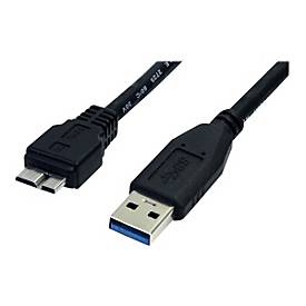 StarTech.com 0,5m USB 3.0 A auf Micro B Kabel - St/St - Schwarz - 50cm SuperSpeed USB 3.0 Anschlusskabel - Stecker / Stecker - USB-Kabel - Micro-USB Typ B (M)