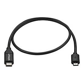 StarTech.com 0.5m USB-C Micro-B Kabel - USB 2.0 - USB-C zu Micro USB Ladekabel - USB 2.0 Typ C zu Micro B Kabel - Thunderbolt 3 kompatibel - USB-Kabel - 24 pin USB-C (M)