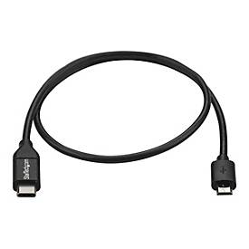 StarTech.com 0.5m USB-C Micro-B Kabel - USB 2.0 - USB-C zu Micro USB Ladekabel - USB 2.0 Typ C zu Micro B Kabel - Thunderbolt 3 kompatibel - USB-Kabel - 24 pin USB-C (M)