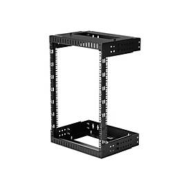 Image of StarTech.com 15U 19" Wall Mount Network Rack, Adjustable Depth 12-20" 2 Post Open Frame Server Room Rack for AV/Data/ IT Communication/Computer Equipment/Switch with Cage Nuts & Screws - 15U Adjustable Rack (RK15WALLOA) - Schrank - 15U