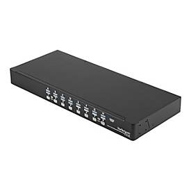 StarTech.com 16 Port 1HE USB VGA KVM Switch mit OSD zur Rack-Montage inkl. Kabeln - 16-fach Rackmount KVM Umschalter - S