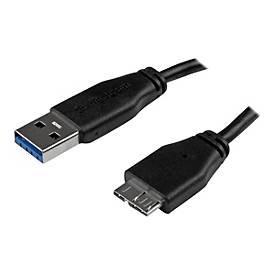 Image of StarTech.com 1m schlankes SuperSpeed USB 3.0 A auf Micro B Kabel - St/St - USB 3.0 Anschlusskabel - USB-Kabel - Micro-USB Typ B bis USB Typ A - 1 m