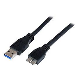 Image of StarTech.com 1m zertifiziertes USB 3.0 SuperSpeed Kabel A auf Micro B - Schwarz - USB 3 Anschlusskabel - Stecker/Stecker - USB-Kabel - Micro-USB Typ B bis USB Typ A - 1 m